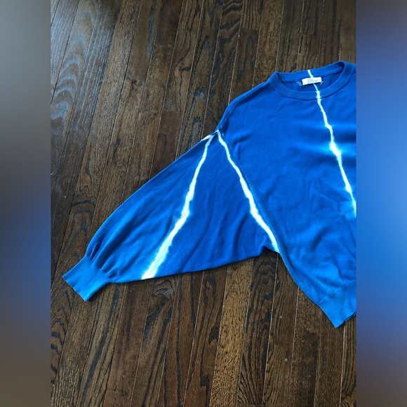 Elan Women’s OSFM Blue/White Tie-Dye Cotton Balloon Sleeved Sweater - EUC! - Picture 7 of 12